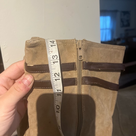 EUC Rampage madalena tan mid calf zip strappy boots size 7.5 women’s - Picture 5 of 11